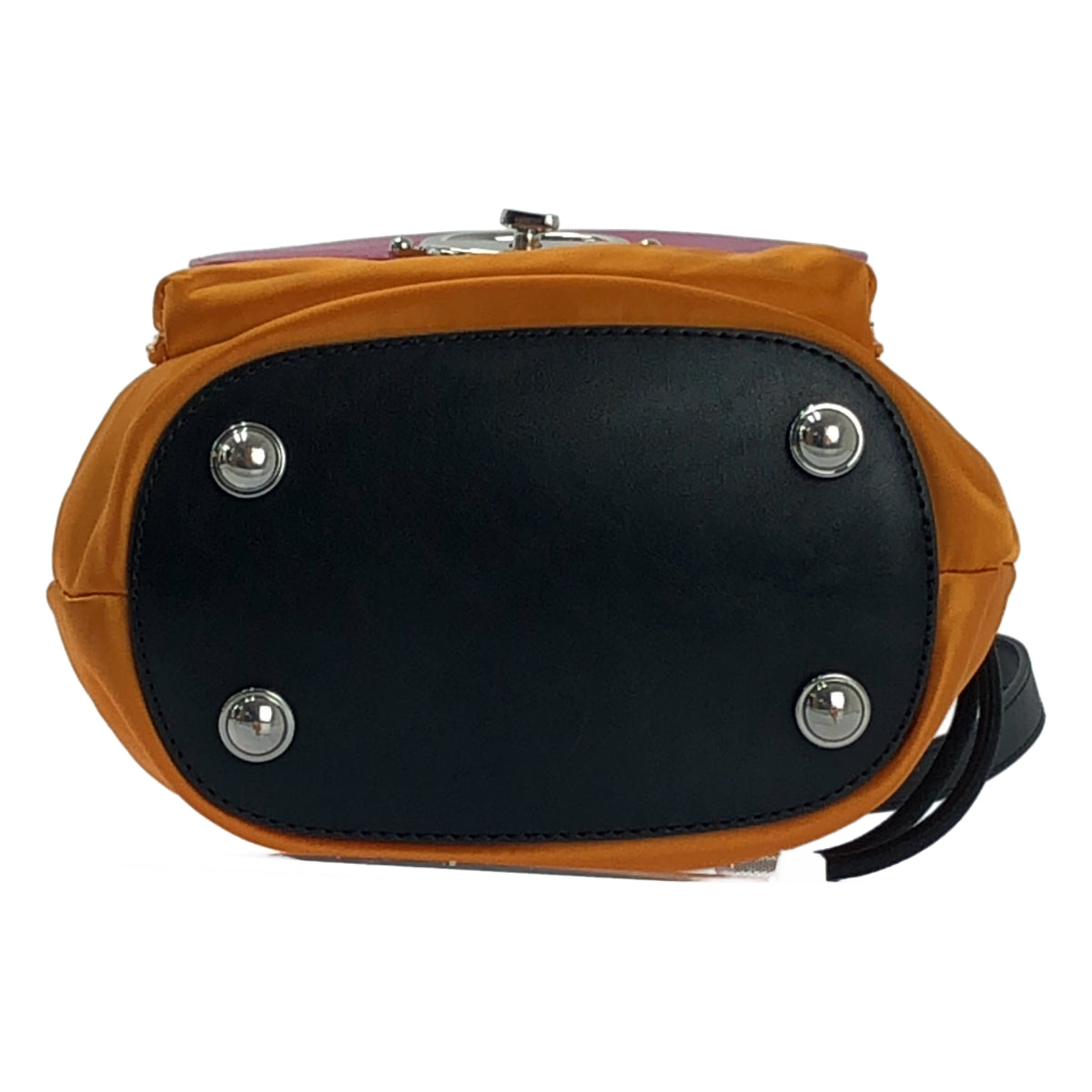 【美品】  DIESEL / ディーゼル | レザー マイロン ドローストリング 巾着 ショルダーバッグ | オレンジ/ピンク/ブラック | レディース