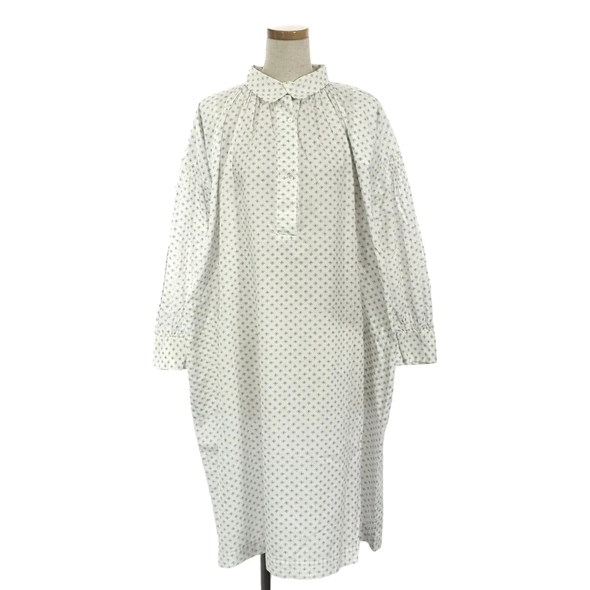 藝術與科學 |棉質全身印花套頭洋裝 | 1 |白色/海軍藍|女性的