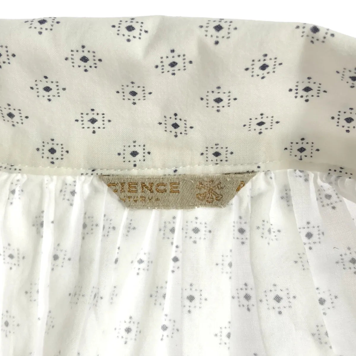 藝術與科學 |棉質全身印花套頭洋裝 | 1 |白色/海軍藍|女性的