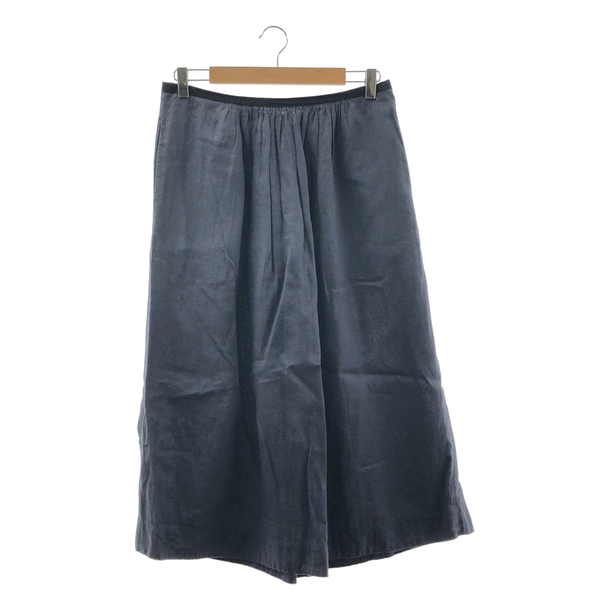 瑪格麗特豪厄爾 | 亞麻褶皺側拉鍊半身裙 | 2 碼 | 海軍藍 | 女款