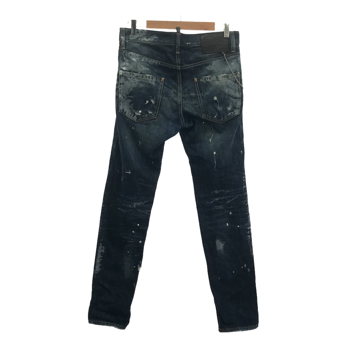 DSQUARED2 | Distressed and painted denim pants with chain | 44 | Indigo | Men's