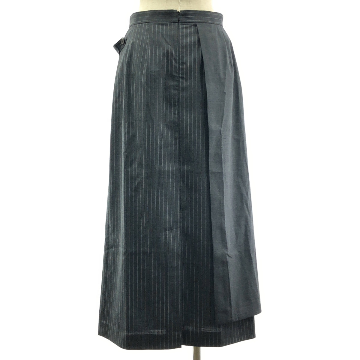 [狀況極佳] Chika Kisada 的 Mila Schon | 羊毛條紋拼接裙 | 尺寸 42 | 灰色 | 女款