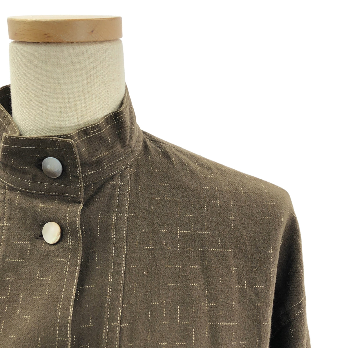 ISSEY MIYAKE / イッセイミヤケ | 初期タグ / セットアップ 総柄 シャツ タックスカート | 9 | ブラウン | レディース