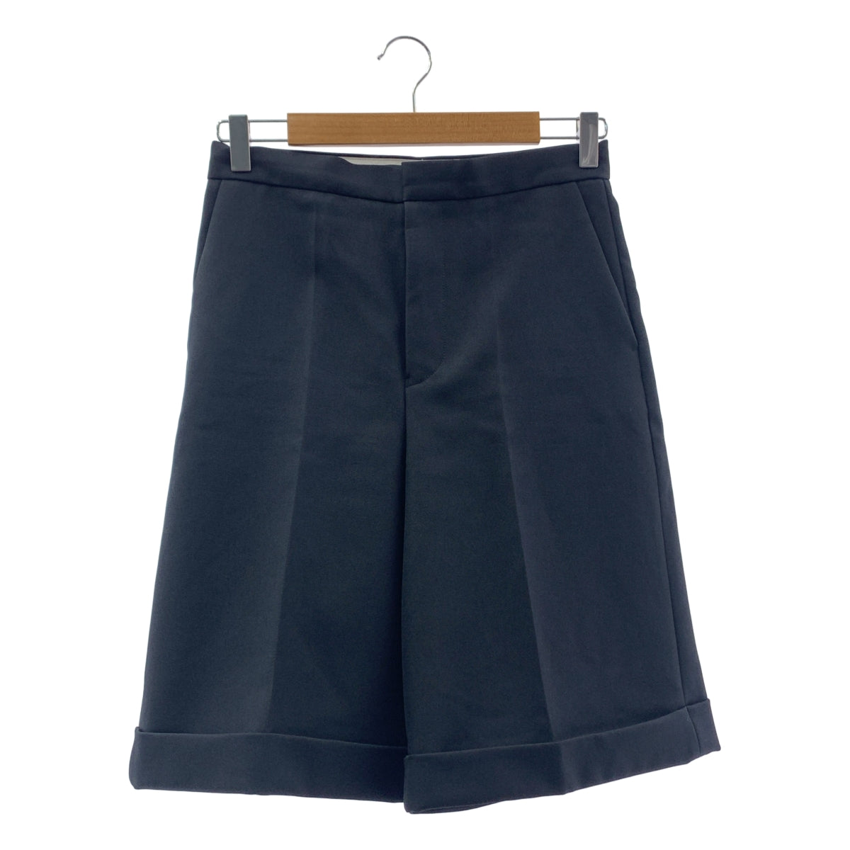 【美品】  ADAM ET ROPÉ / アダムエロペ | ロールアップヘムハーフ ショートパンツ ワイドショーツ | 36 | ブラック | レディース