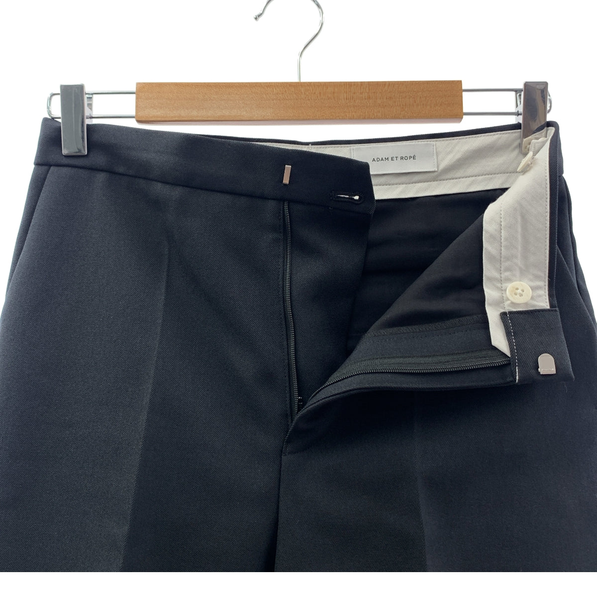 【美品】  ADAM ET ROPÉ / アダムエロペ | ロールアップヘムハーフ ショートパンツ ワイドショーツ | 36 | ブラック | レディース