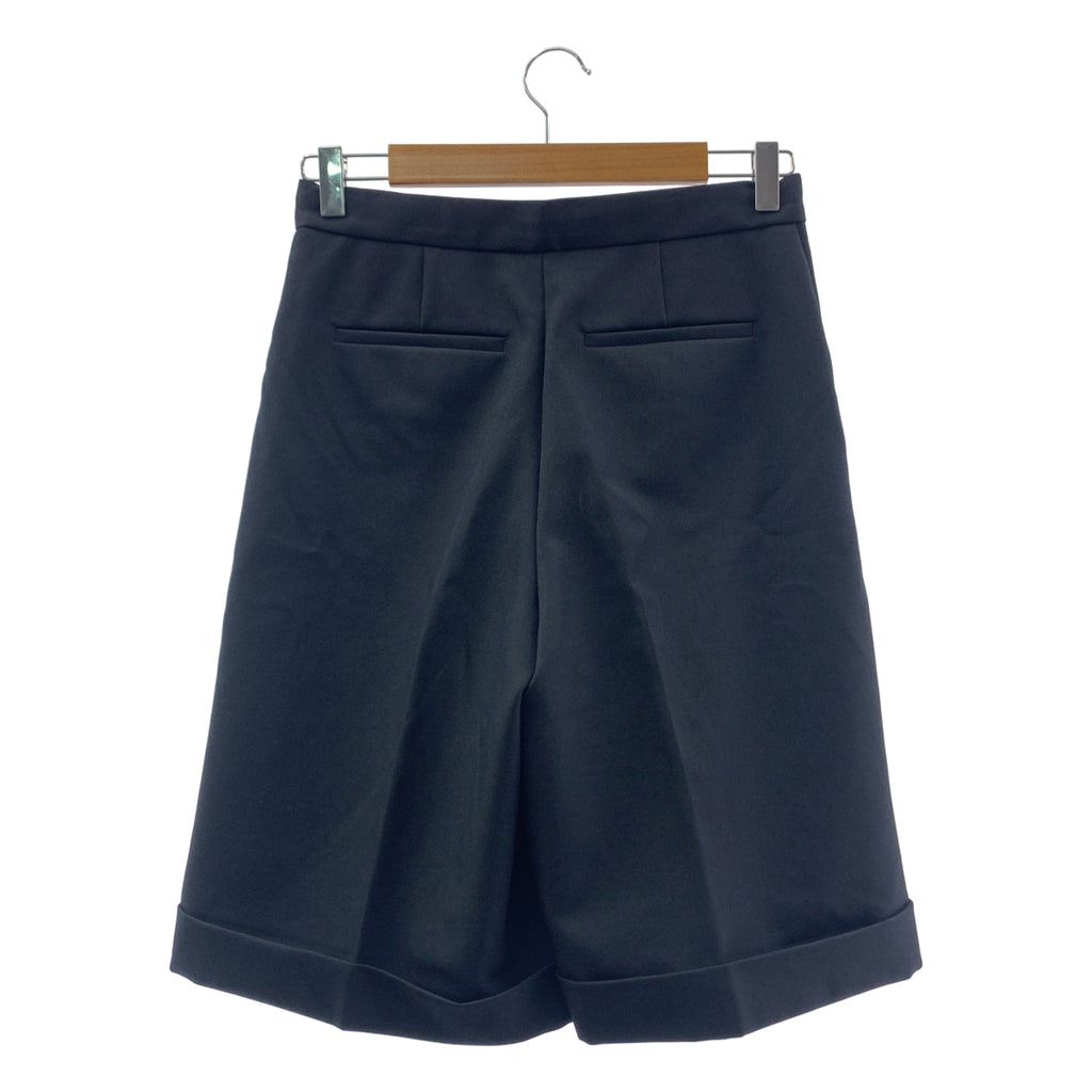 【美品】  ADAM ET ROPÉ / アダムエロペ | ロールアップヘムハーフ ショートパンツ ワイドショーツ | 36 | ブラック | レディース