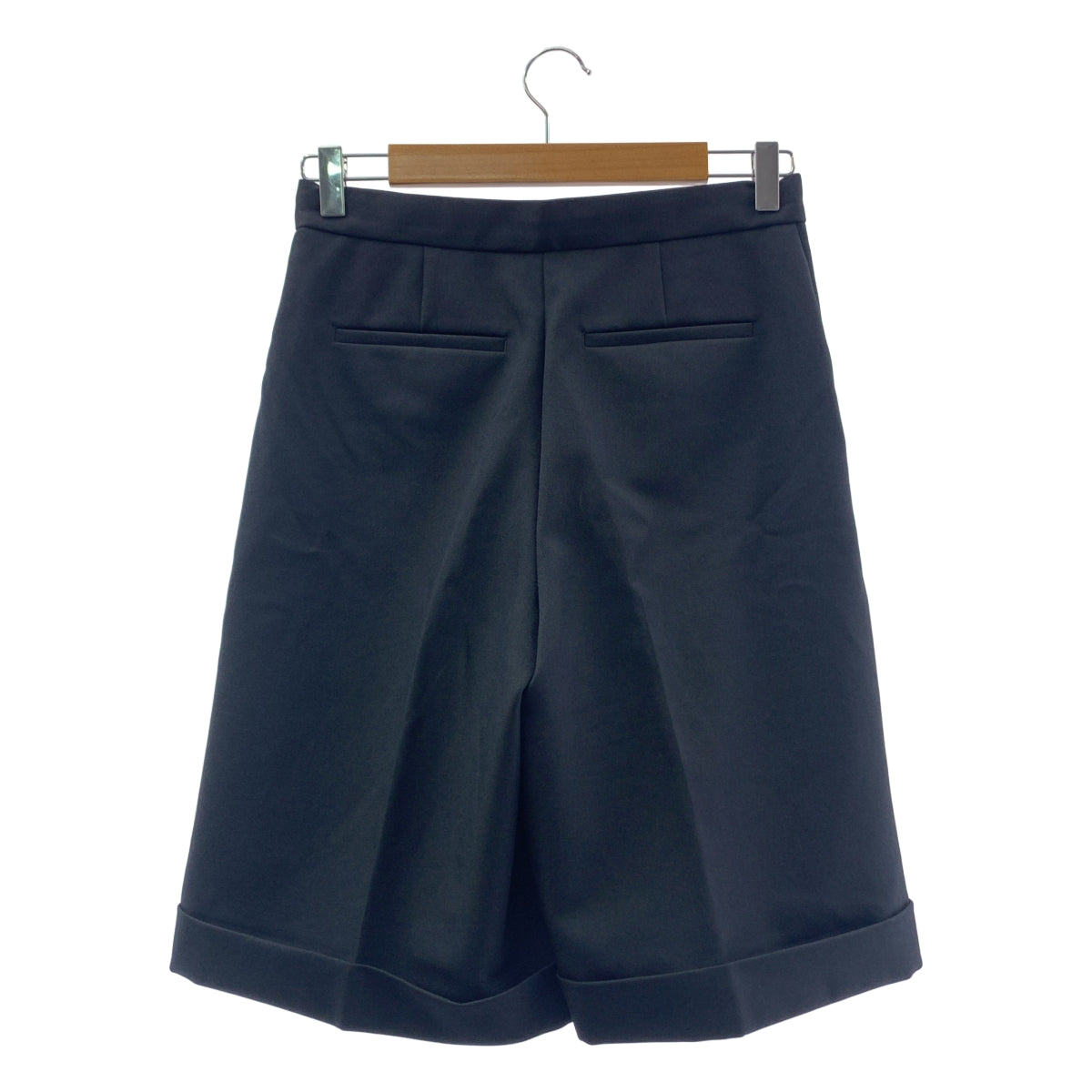 【美品】  ADAM ET ROPÉ / アダムエロペ | ロールアップヘムハーフ ショートパンツ ワイドショーツ | 36 | ブラック | レディース