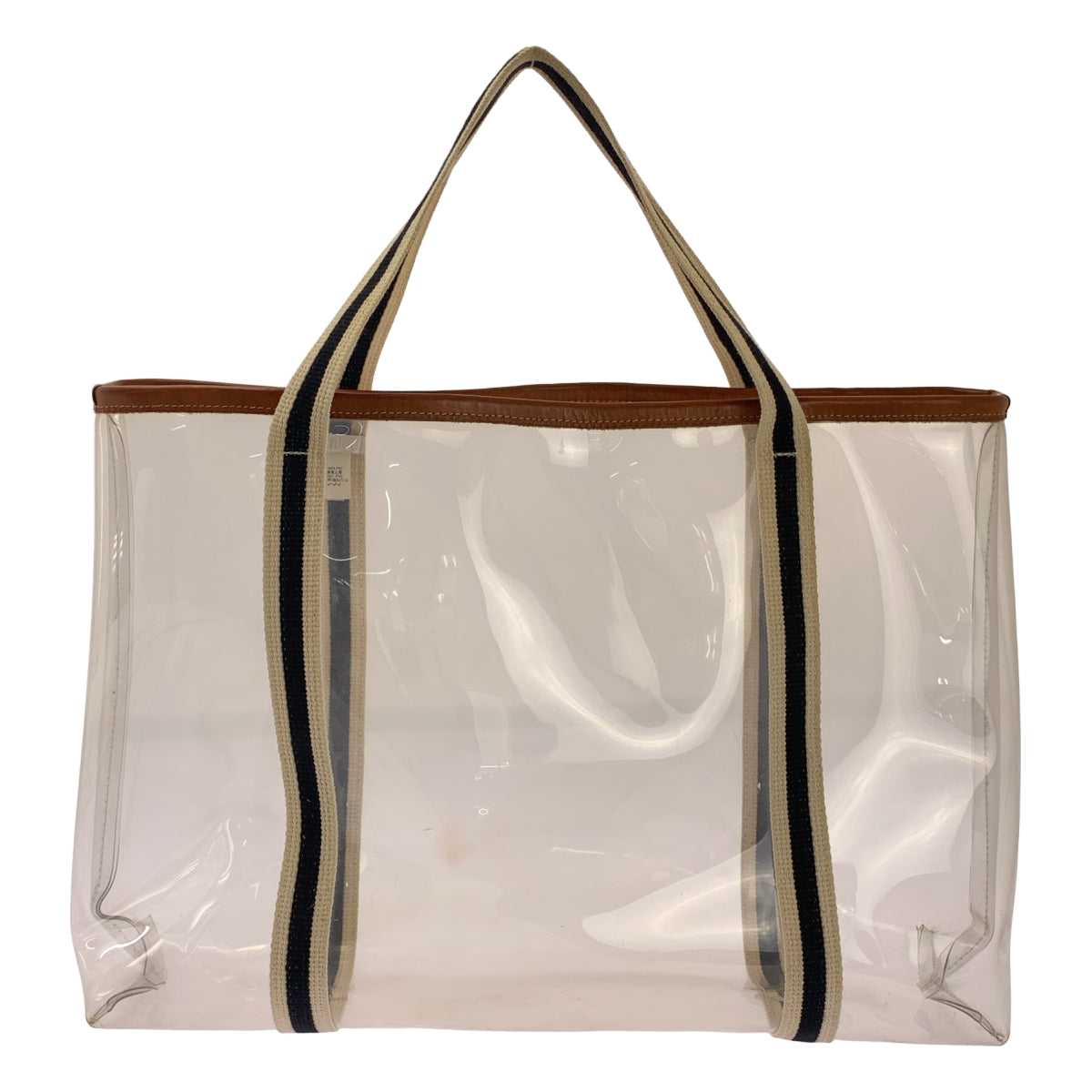 Chloe / 클로이 | PVC 클리어 가죽 파이핑 와이드 토트 백 |