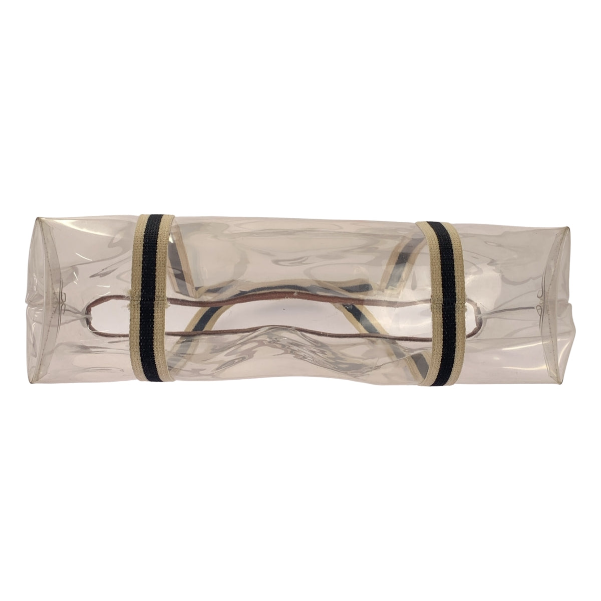 Chloe / 클로이 | PVC 클리어 가죽 파이핑 와이드 토트 백 |