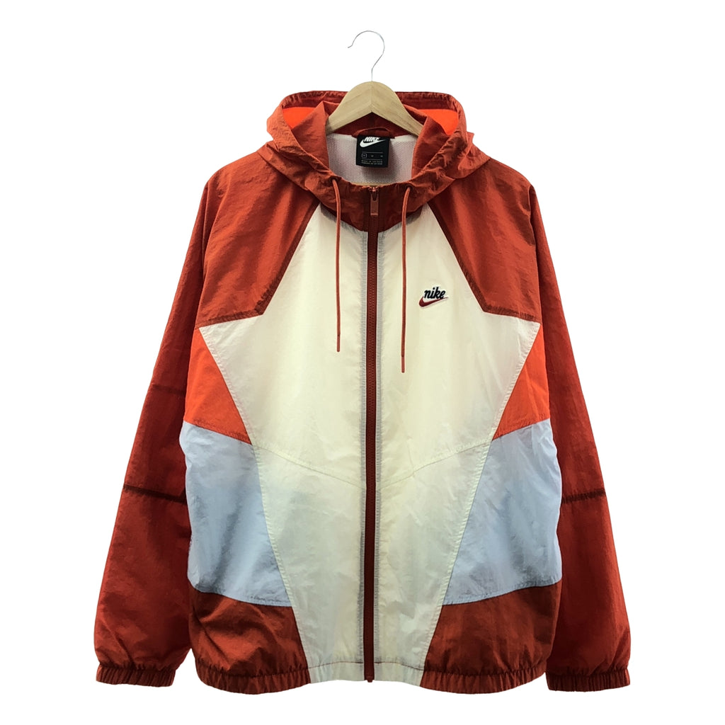 NIKE / ナイキ | ウィンドランナーウーブ フルジップ ジャケット  フーディ / メッシュ総裏地 | M | オレンジ/ホワイト | メンズ