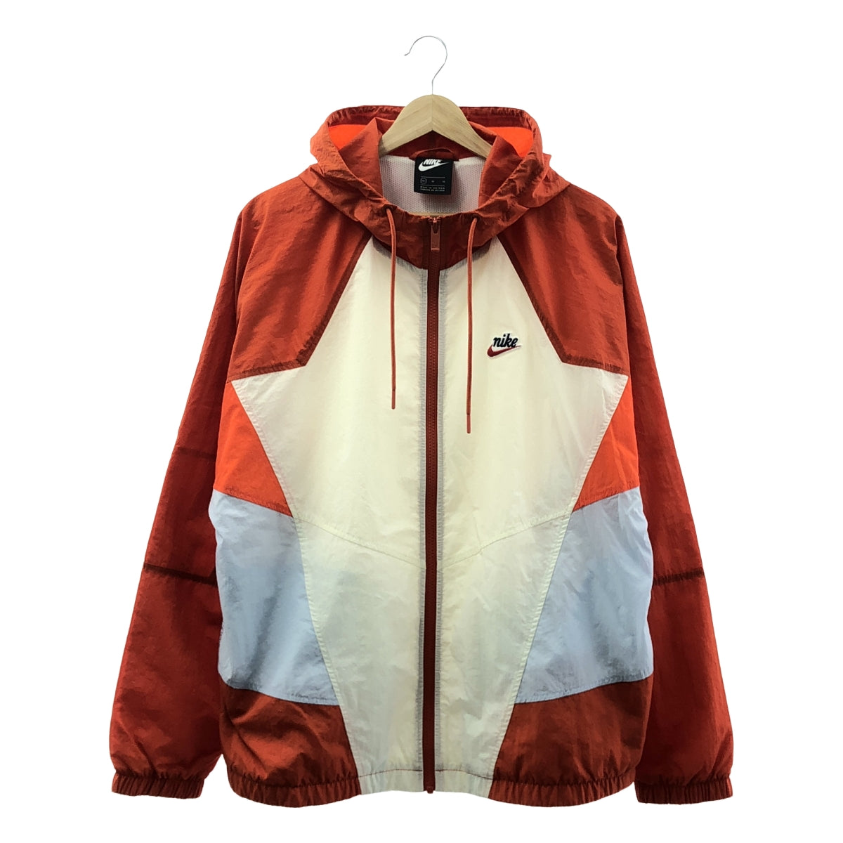 NIKE / ナイキ | ウィンドランナーウーブ フルジップ ジャケット  フーディ / メッシュ総裏地 | M | オレンジ/ホワイト | メンズ