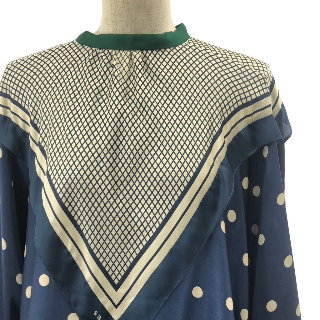 sacai / サカイ | Plaid Scarf Polka Dot Pullover プルオーバー シャツ | 2 | レディース