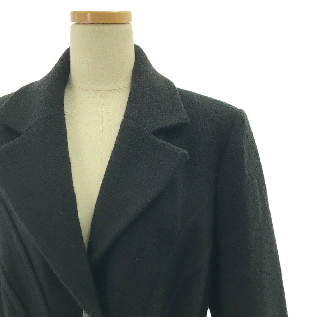 KENZO / ケンゾー | ウール エンブロイダリー ベルテッド シングル オーバーコート / 柄総裏地 | 40 | ブラック | レディース