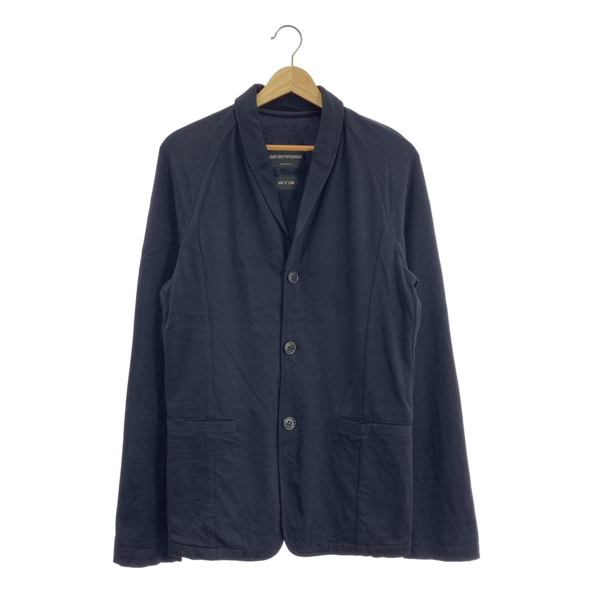 EMPORIO ARMANI | MR A LINE 棉質開襟衫 | 尺寸 48 | 黑色 | 男款