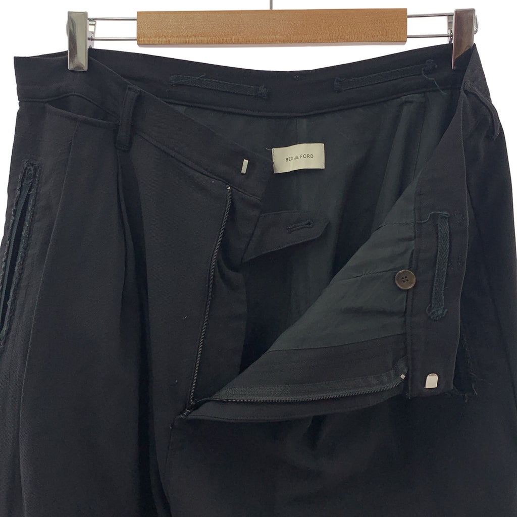 BED J.W. FORD / ベッドフォード | Two Tucks Pants 2タック ワイドスラックス | 2 | ブラック | メンズ
