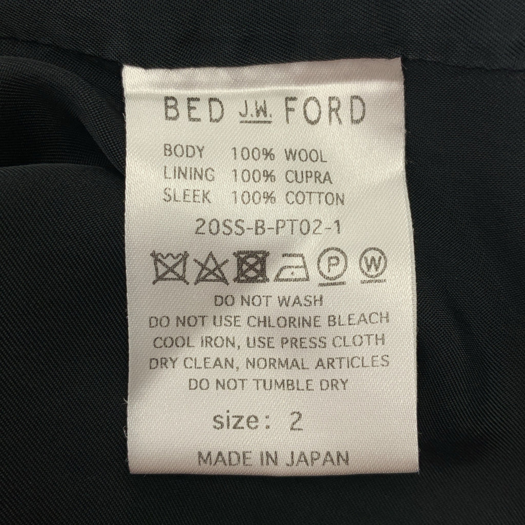 BED J.W. FORD / ベッドフォード | Two Tucks Pants 2タック ワイドスラックス | 2 | ブラック | メンズ