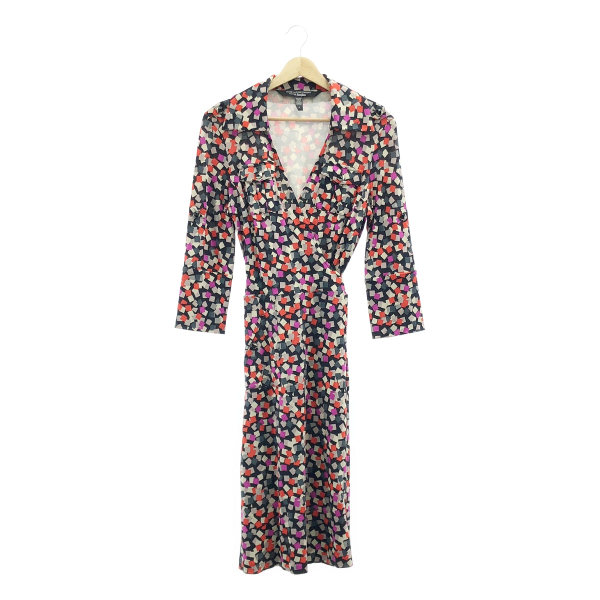 DIANE VON FURSTENBERG / ダイアンフォンファステンバーグ | REVOLUTIONARY DUENNE / 総柄 シルク ラップワンピース | 10 | マルチカラー | レディース