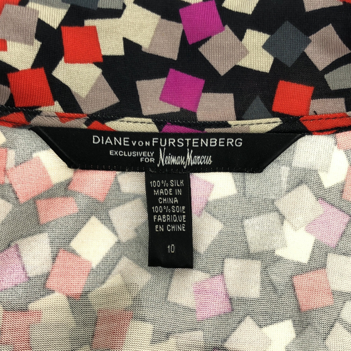 DIANE VON FURSTENBERG / ダイアンフォンファステンバーグ | REVOLUTIONARY DUENNE / 総柄 シルク ラップワンピース | 10 | マルチカラー | レディース