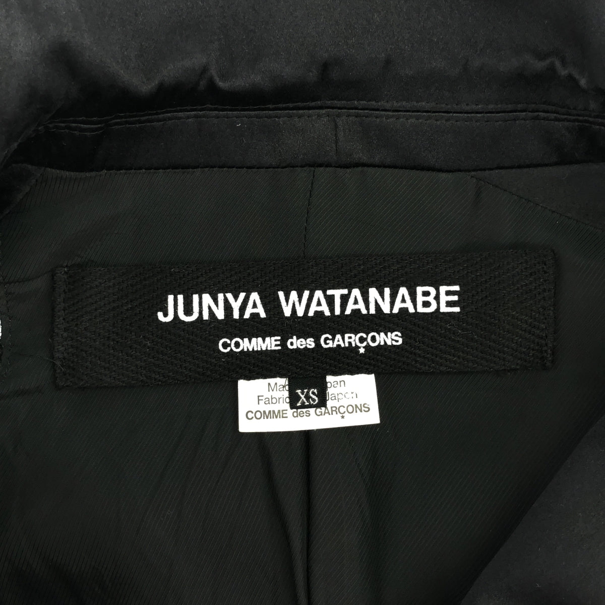 JUNYA WATANABE COMME des GARCONS / 준야와타나베 | 2014AW | 변형 다른 소재 백 장식 레이스 전환 패치 워크 재킷 / 총 안감 | XS | 블랙 | 여성