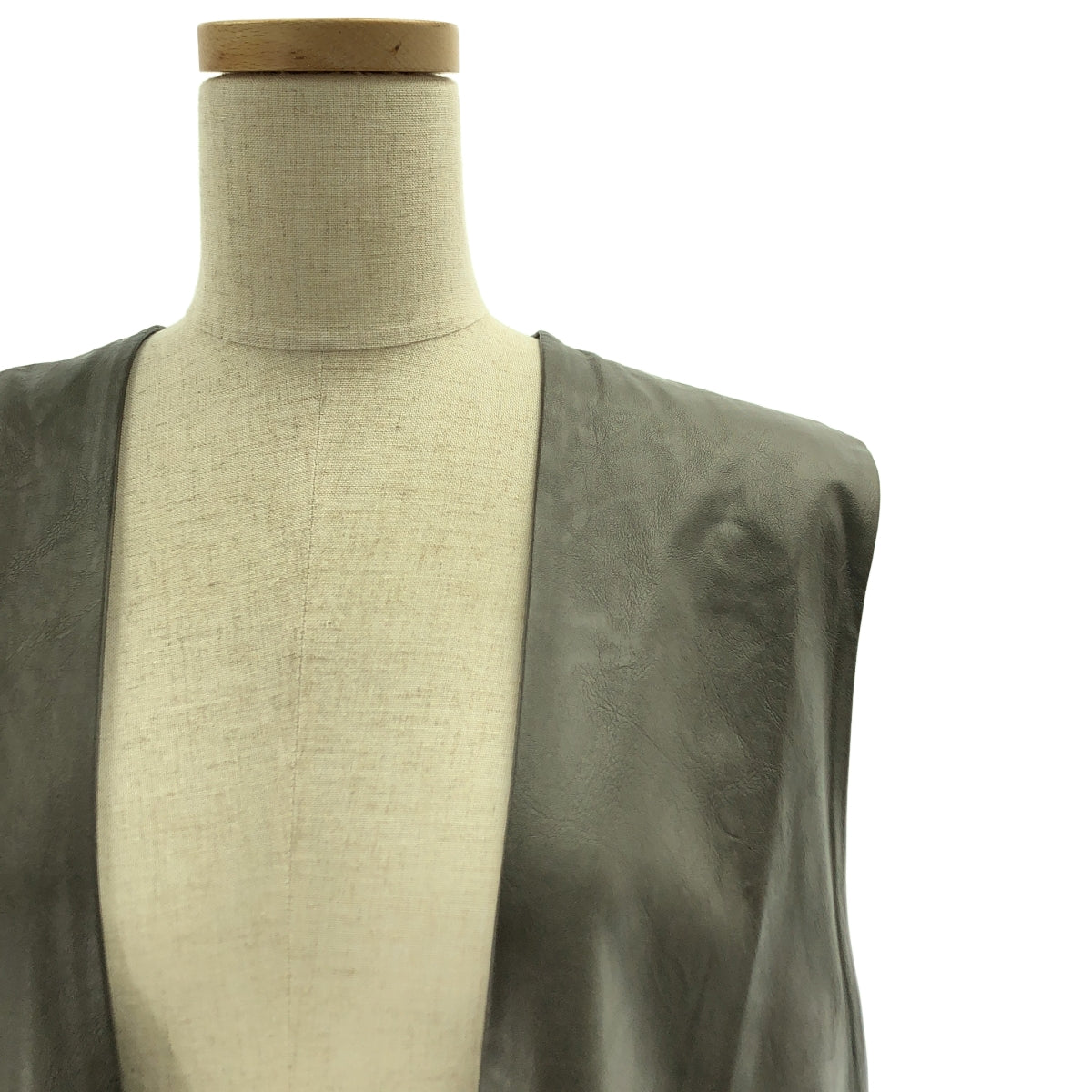 SACRA / サクラ | シンセティック エコレザー ワンピース | 38 | カーキ | レディース