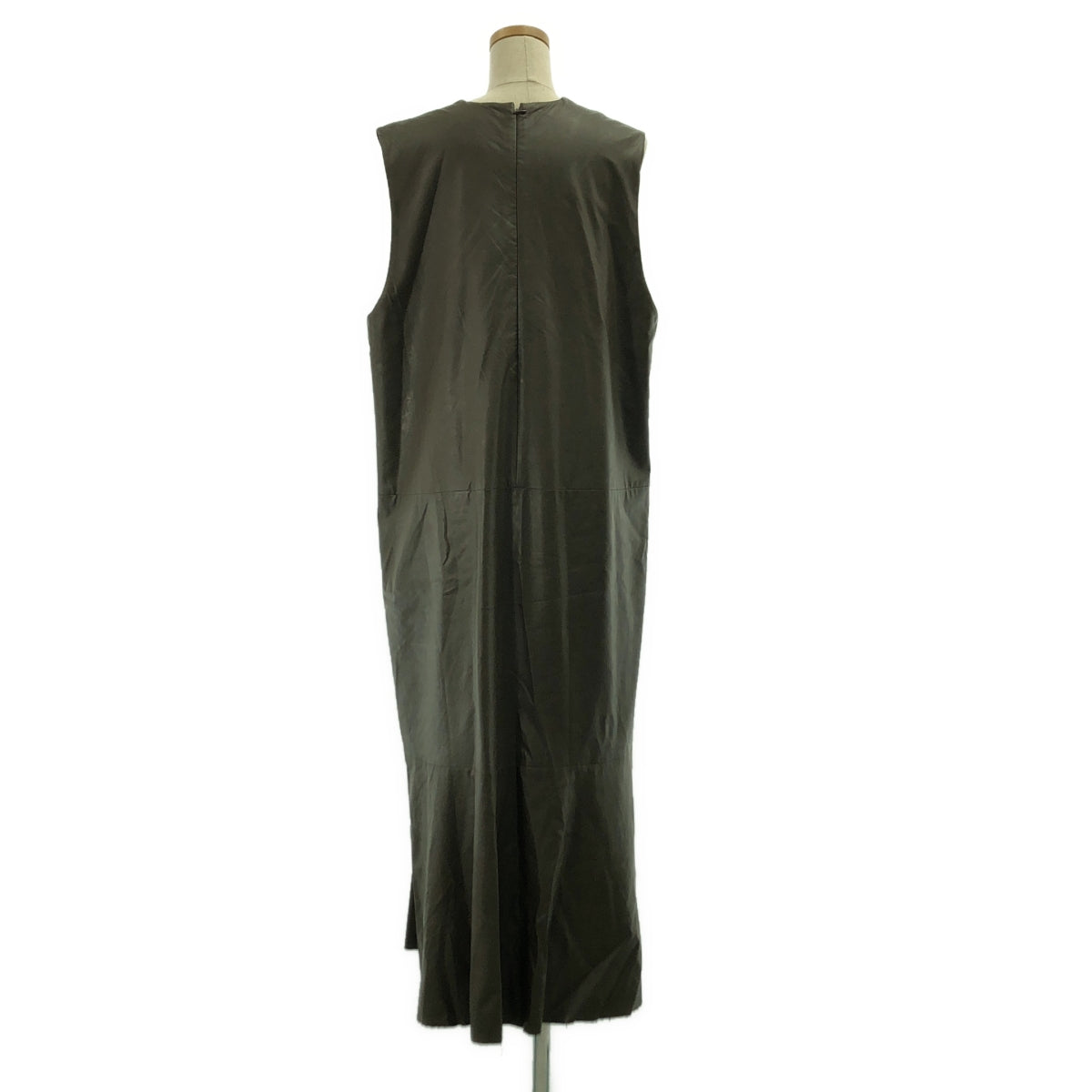 SACRA / サクラ | シンセティック エコレザー ワンピース | 38 | カーキ | レディース