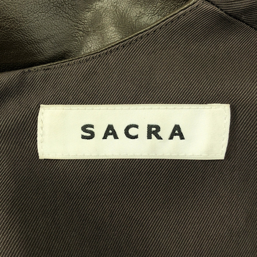 SACRA / サクラ | シンセティック エコレザー ワンピース | 38 | カーキ | レディース