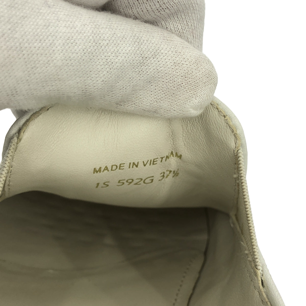 PRADA / プラダ | 総柄 スリッポン スニーカー | 37 1/2 | ホワイト / オレンジ | レディース