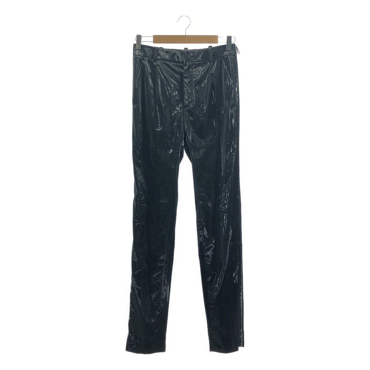 【新品】  LANVIN / ランバン | ポリエステル シャイニー パンツ | 36 | ブラック | レディース