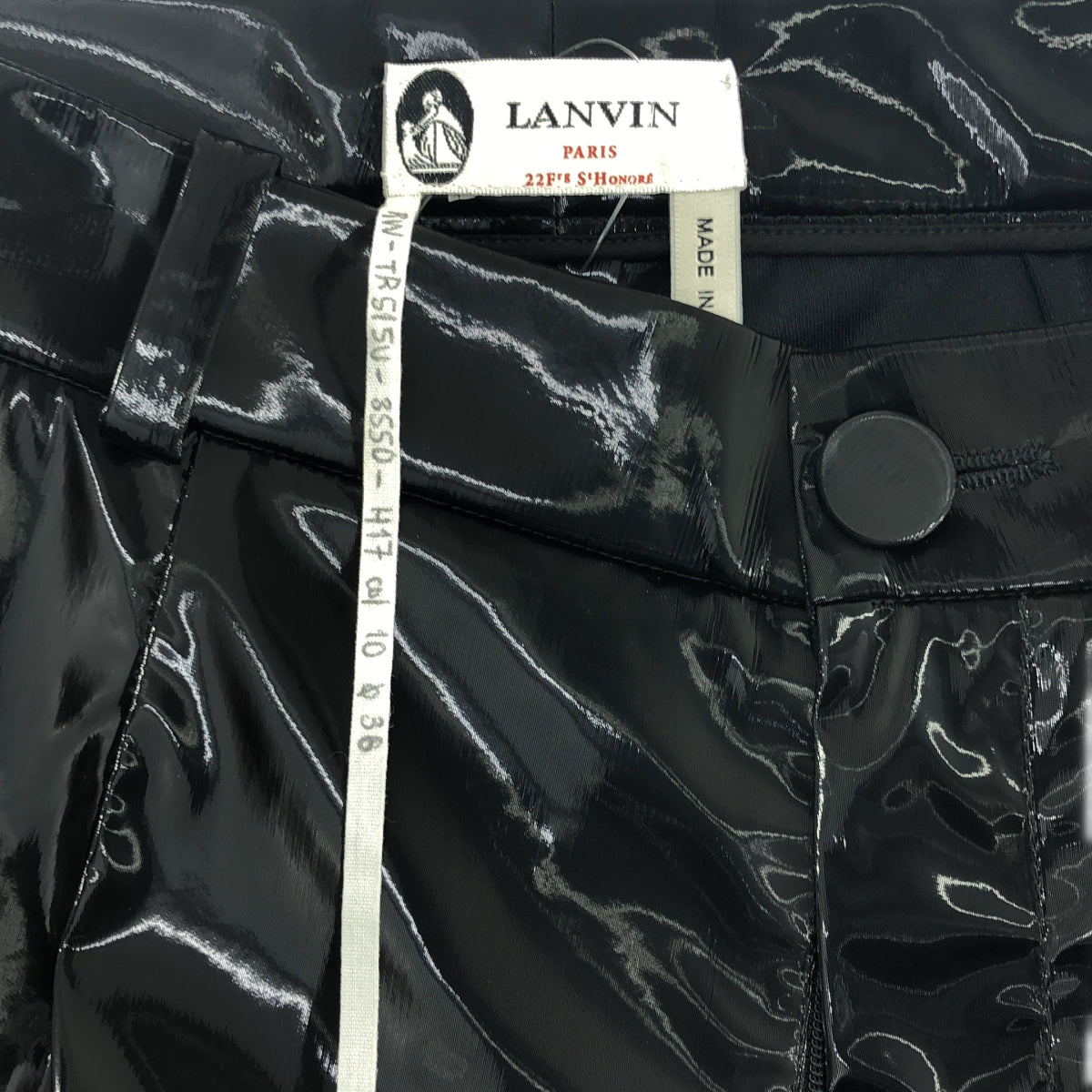 【新品】  LANVIN / ランバン | ポリエステル シャイニー パンツ | 36 | ブラック | レディース