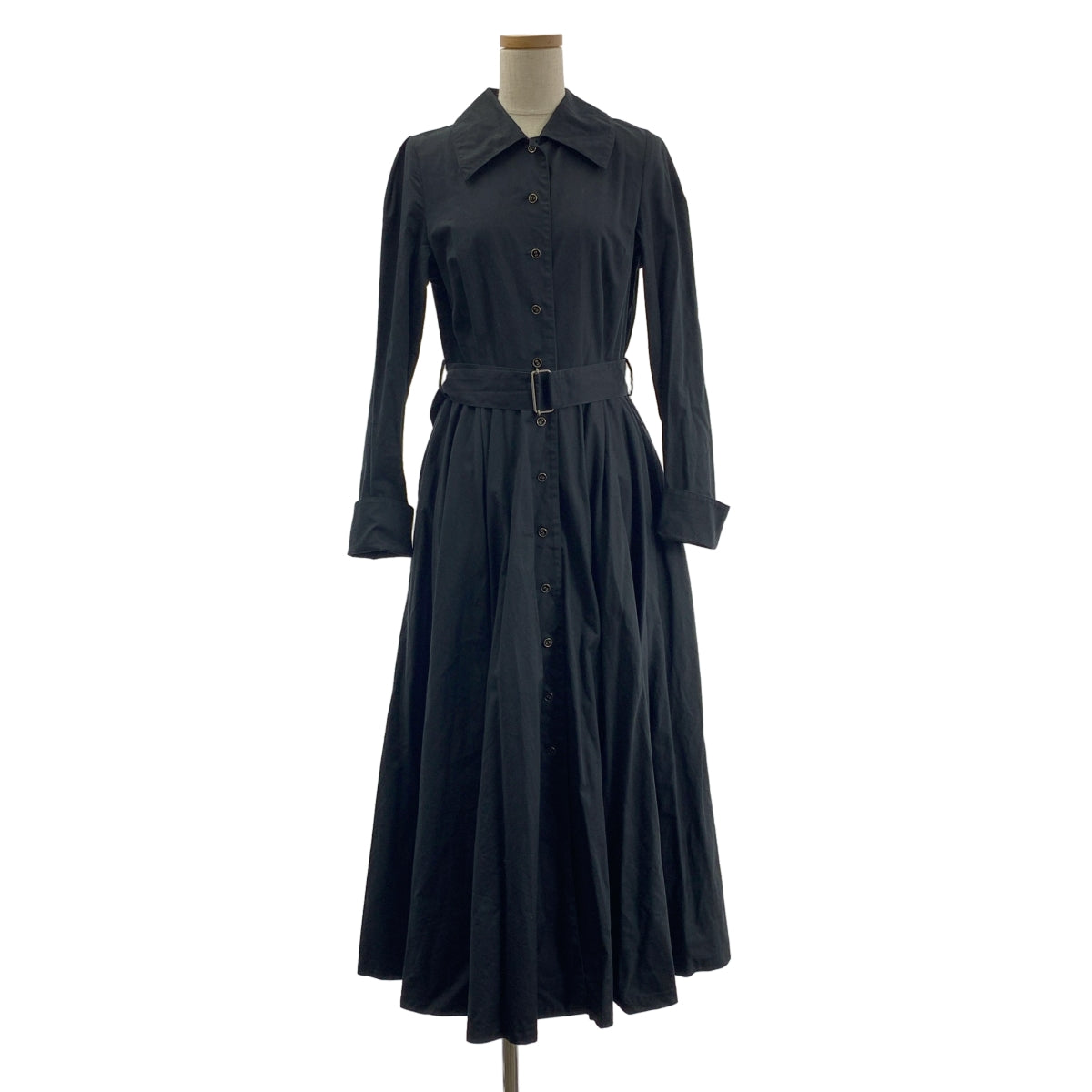 foufou | THE DRESS 繫帶襯衫裙 | 1 號 | 黑色 | 女裝