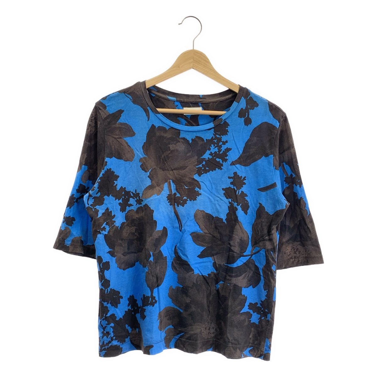 DRIES VAN NOTEN / 드리스 반 노튼 | 코튼 플라워 프린트 크루넥 컷소우 | S |