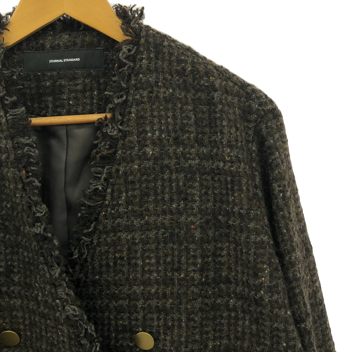 【美品】  JOURNAL STANDARD / ジャーナルスタンダード | 2023AW | ループツイードイージージャケット | F | ブラウン | レディース