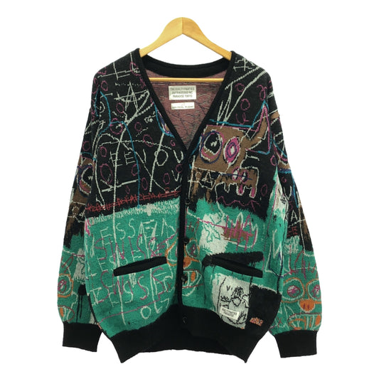 【新品】  WACKO MARIA / ワコマリア | JEAN-MICHEL BASQUIAT / CARDIGAN (TYPE-2)  バスキア カーディガン | L | ONE | メンズ