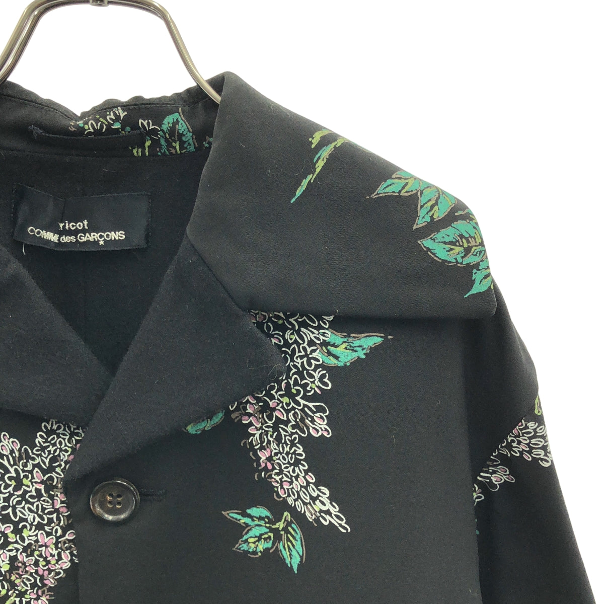 [狀況良好] 經編 COMME des GARÇONS |公元 1996 年 |羊毛花卉印花精裁外套| SHOPBOP黑色|女性的