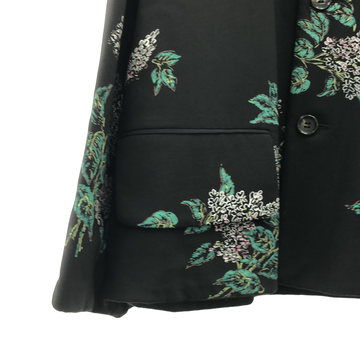 [狀況良好] 經編 COMME des GARÇONS |公元 1996 年 |羊毛花卉印花精裁外套| SHOPBOP黑色|女性的