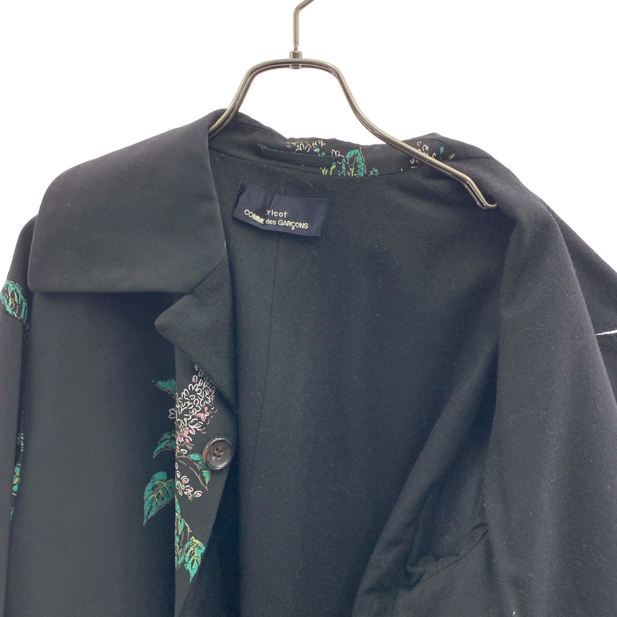 [狀況良好] 經編 COMME des GARÇONS |公元 1996 年 |羊毛花卉印花精裁外套| SHOPBOP黑色|女性的