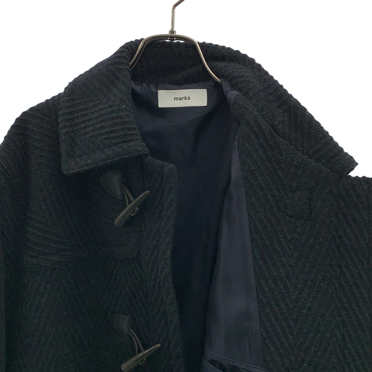 marka / 마카 | 2025AW | 셰틀랜드 울 유기농 코튼 빅 헤링본 더플 코트 |