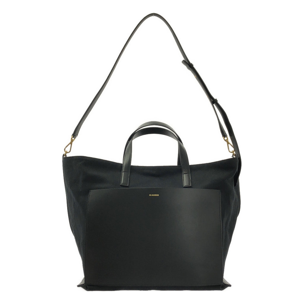 JIL SANDER / 질산더 | WONDER SQUARE MEDIUM 캔버스 가죽 2way 숄더백 | 2023AW |