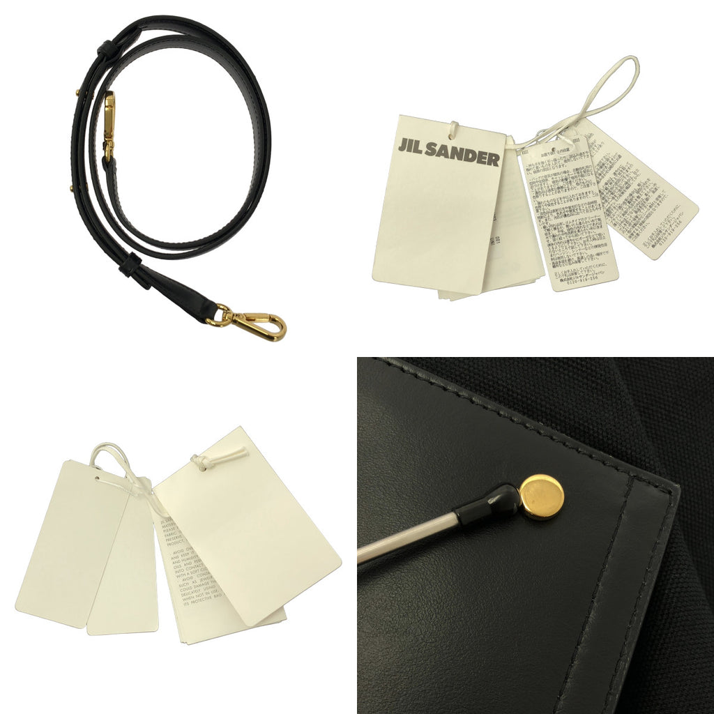 JIL SANDER / 질산더 | WONDER SQUARE MEDIUM 캔버스 가죽 2way 숄더백 | 2023AW |