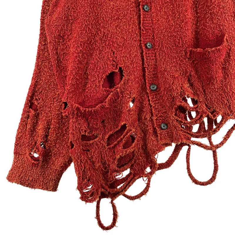 doublet / ダブレット | 2024AW | ZOMBIE SILHOUETTE KNIT CARDIGAN ダメージ加工 カーディガン | M | メンズ