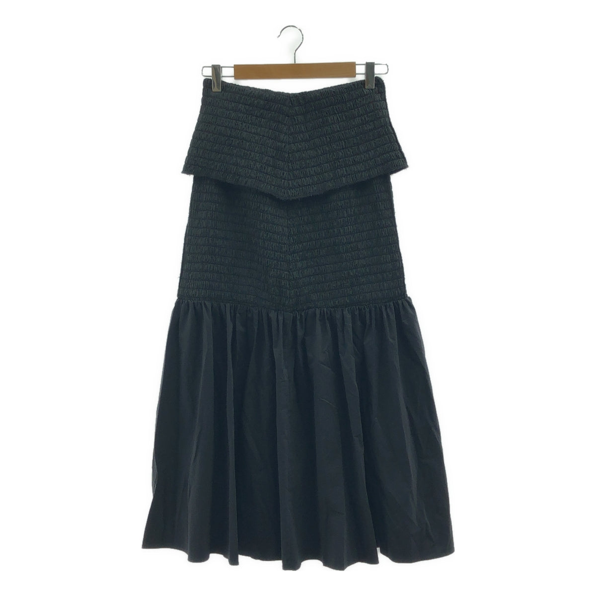 IRENE / アイレネ | Tafta Shirring Skirt タフタ ロングスカート | 36 | ブラック | レディース