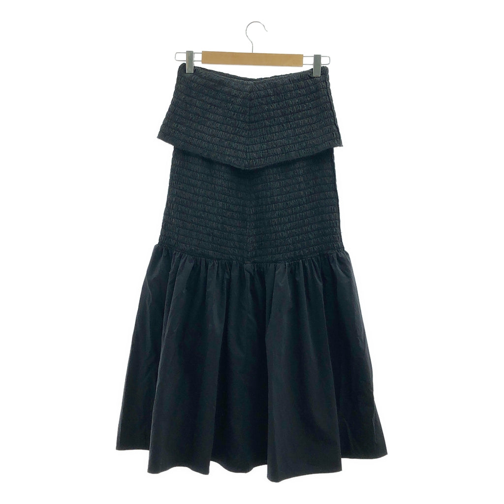 IRENE / アイレネ | Tafta Shirring Skirt タフタ ロングスカート | 36 | ブラック | レディース