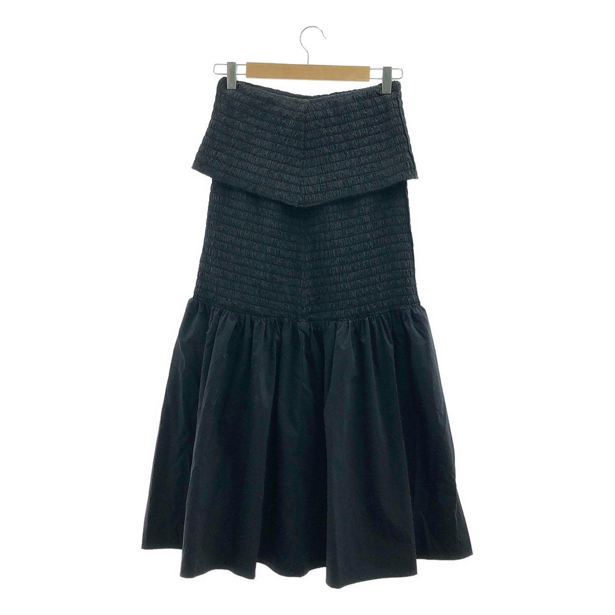 IRENE / アイレネ | Tafta Shirring Skirt タフタ ロングスカート | 36 | ブラック | レディース