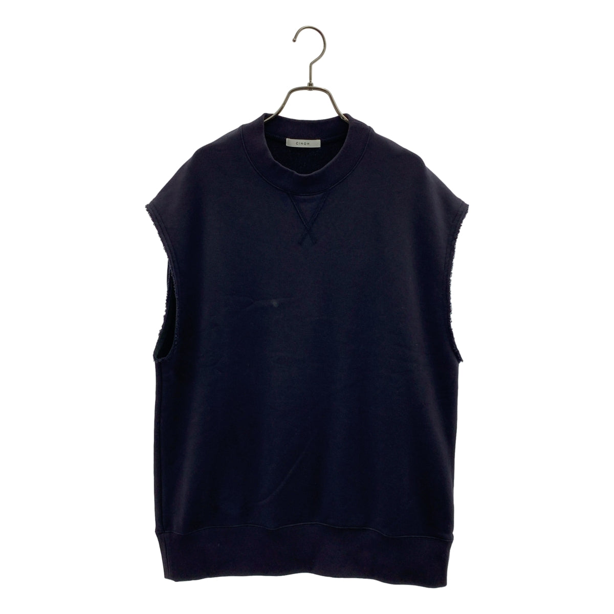 CINOH / チノ | オーバーシルエット ロゴサイドジップ ノースリーブ スウェット トレーナー ベスト |
