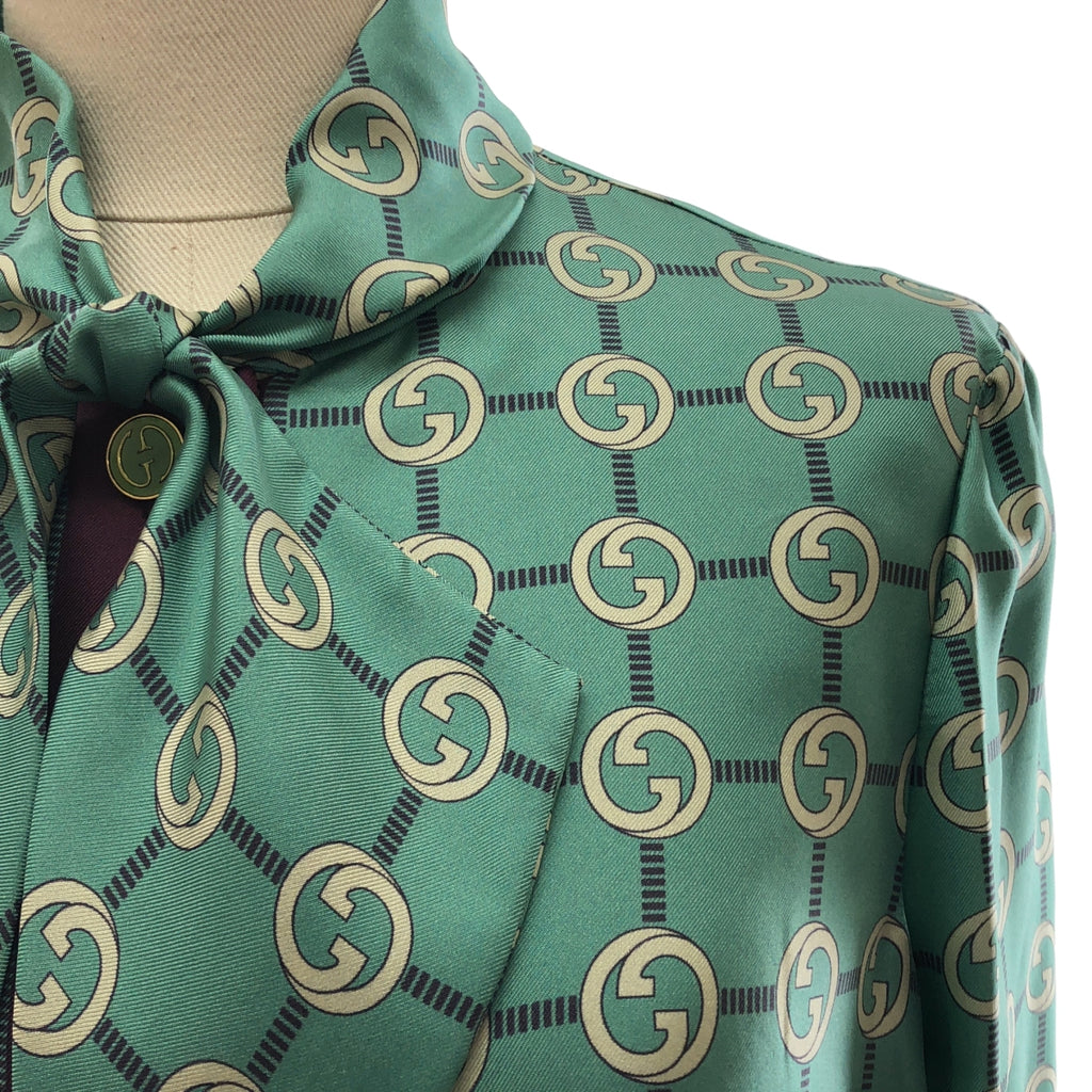 GUCCI / グッチ | インターロッキング シルク タイ ワンピース | 36 | レディース