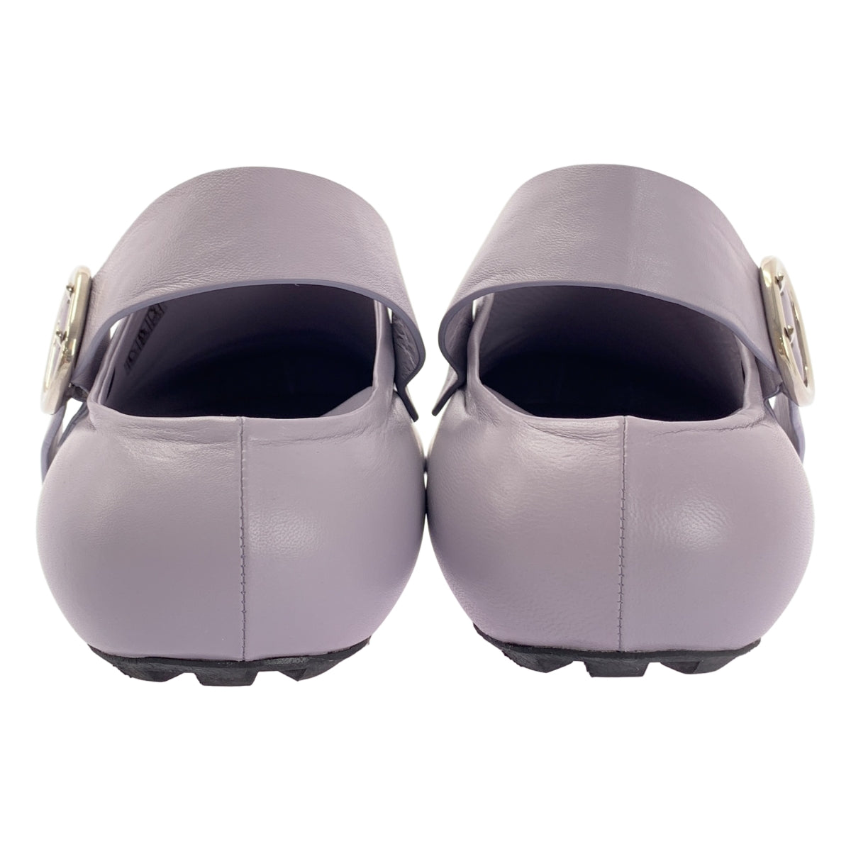 [近全新] JIL SANDER | 2023 秋冬 | SABOT 皮革踝帶圓頭鞋 | 38 號 | 紫色 | 女款