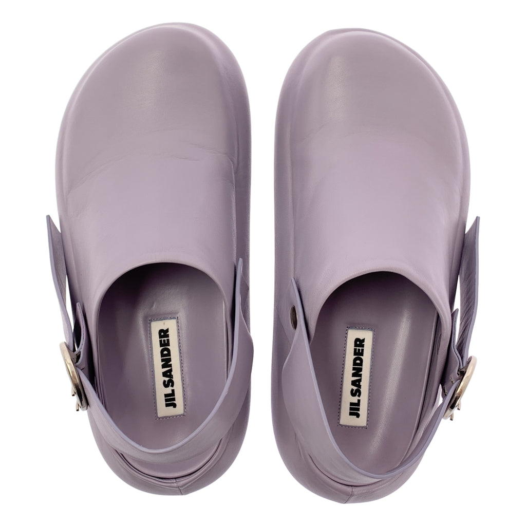 JIL SANDER / 질산더 | 2023AW | SABOT 가죽 발목 스트랩 라운드 투 슈즈 | 38 | 여성