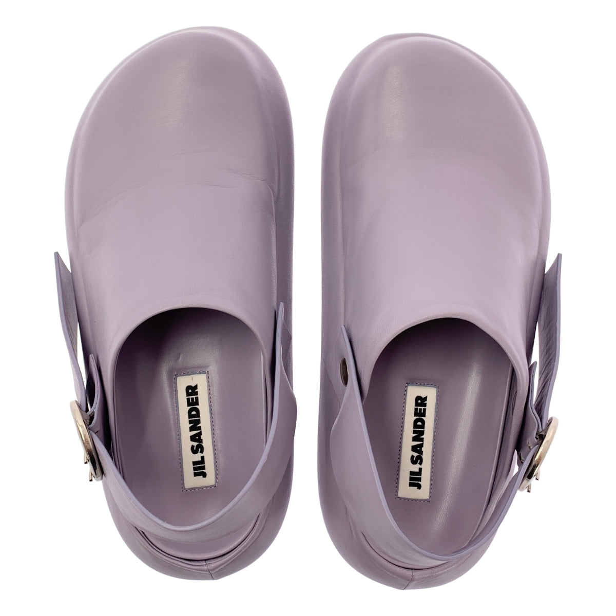 [近全新] JIL SANDER | 2023 秋冬 | SABOT 皮革踝帶圓頭鞋 | 38 號 | 紫色 | 女款