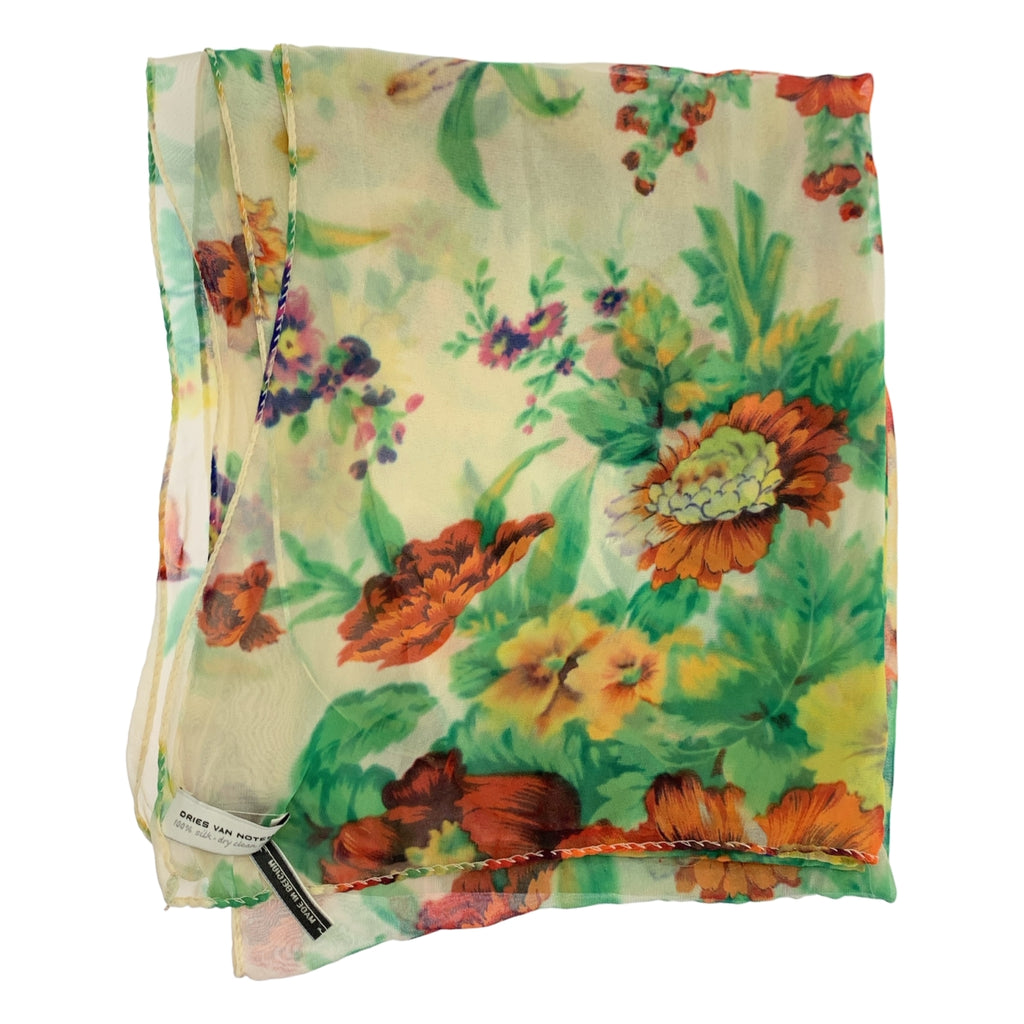 DRIES VAN NOTEN / ドリスヴァンノッテン | シルク フローラル スカーフ | マルチカラー