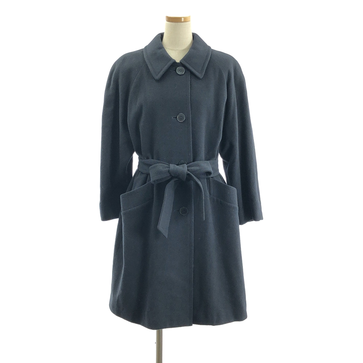 AQUASCUTUM | 羊毛立領插肩袖大衣 | 海軍藍 | 女款